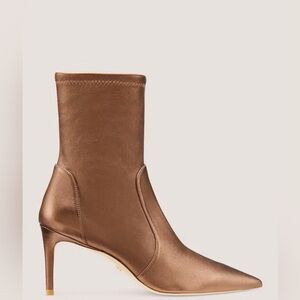 STUART Weitzman 75 STRETCH BOOTIE EUC Size 6B in Bronze.